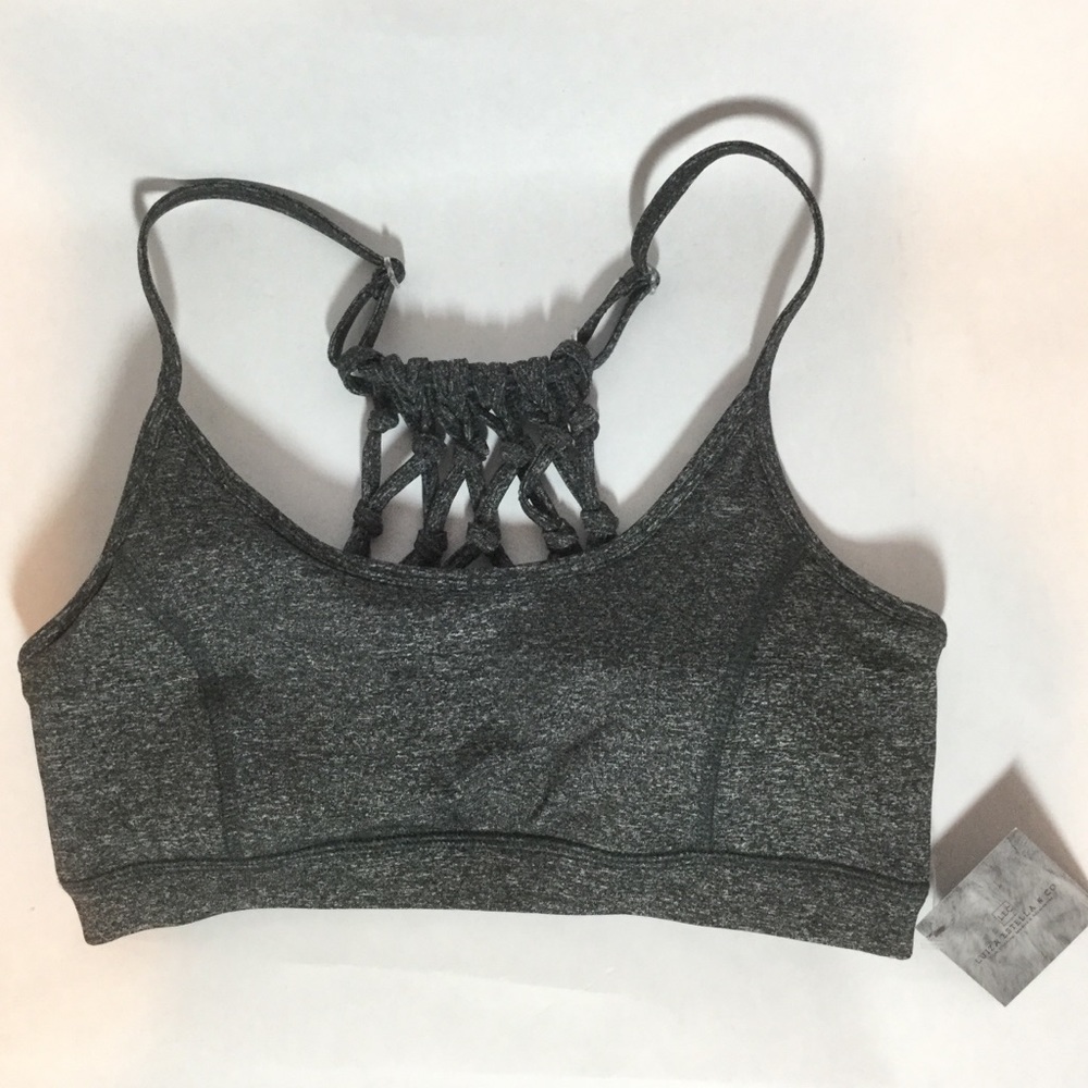 LEC Gray Back Weave Sports Bra